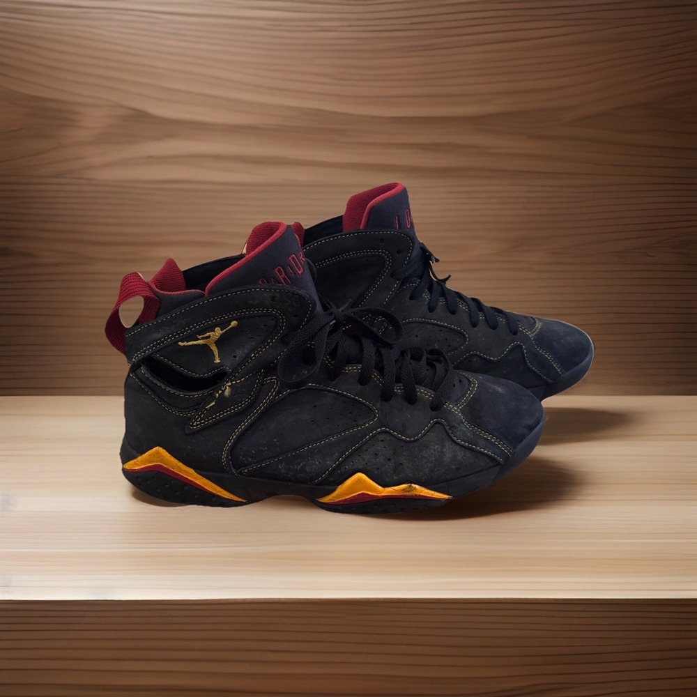 USED Air Jordan 7 Retro "Citrus" Blk Red 2006 304775 081 size 10.5